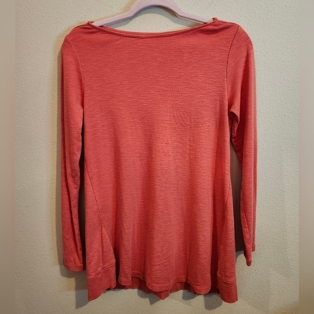 J. Jill Pima Boat Neck Tunic in Coral Size Small